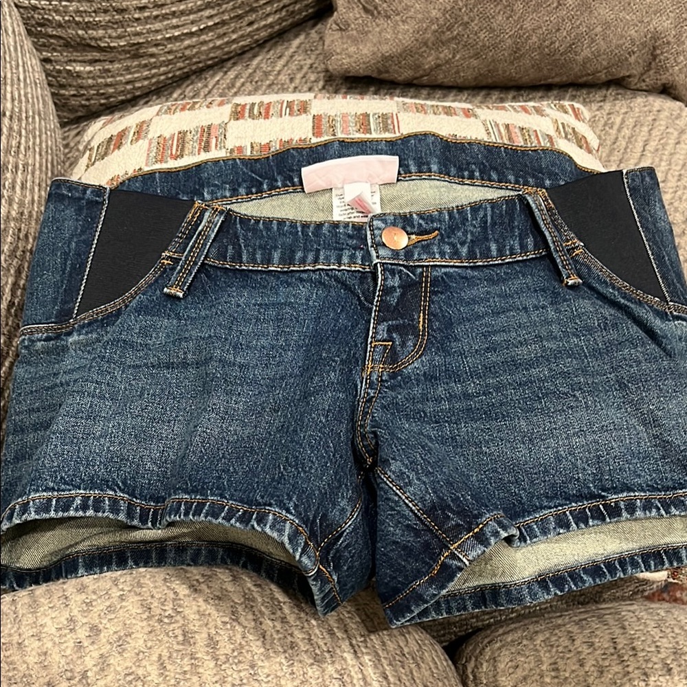 Dark Blue Denim Shorts